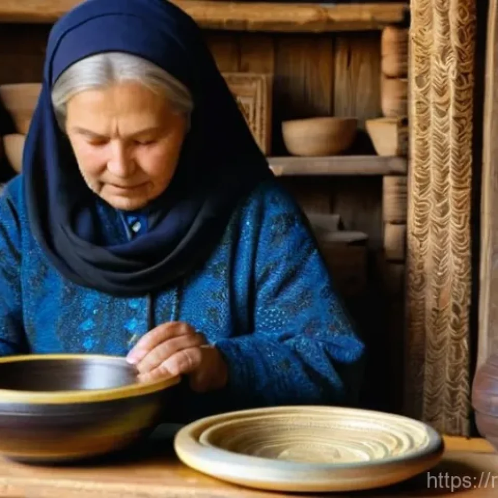 지속 가능한 관광 경영 전략 - **Prompt 1: Supporting Local Artisans in a Historic Russian Village**
    A warmly lit, cozy interio...