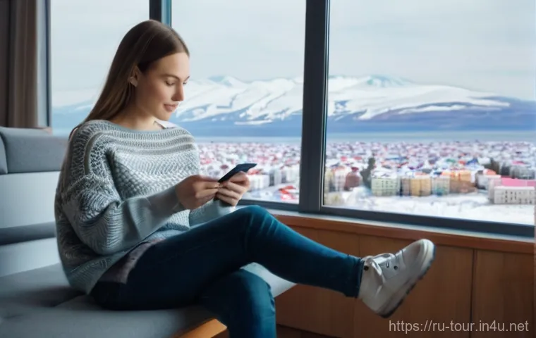 관광 경영 이론 - Digital Expedition Planner for Baikal**

A focused young Russian woman, in her late 20s, sits at a m...