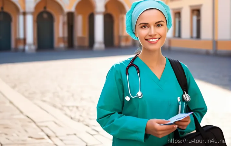 국제 관광 안전 협정 - A smart, young traveler is sitting at a clean, stylish cafe table in a bustling but friendly city ma...