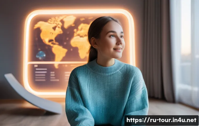 관광학 연구 설계 - **Prompt 1: Futuristic Travel Planning with AI**
    A young woman, approximately 25-30 years old, w...