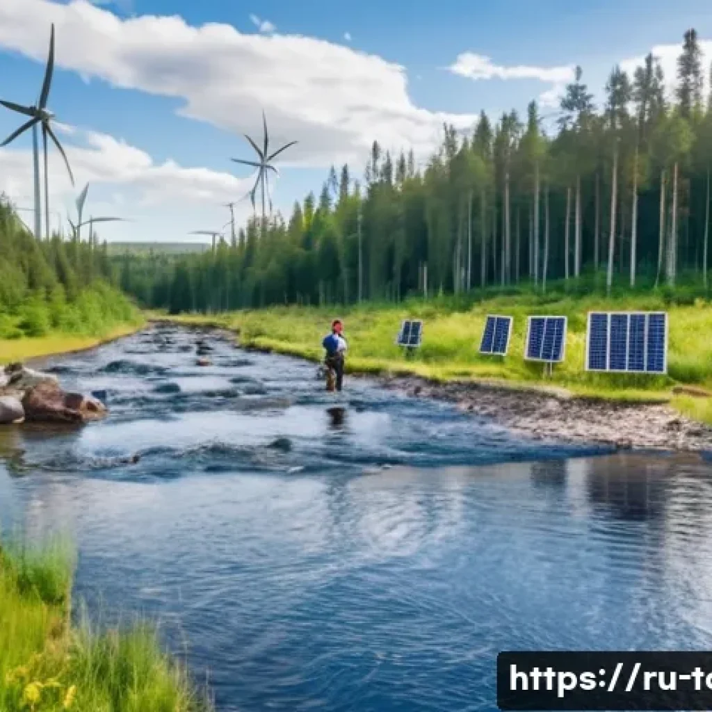 글로벌 관광 트렌드 분석 - A serene eco-tourism scene in a lush Russian national park during summer, featuring a diverse group ...